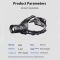 Ліхтар налобний CARBON BL-2322-TG+3LED(White+Red+Blue+Green), Motion Sensor, 3x18650