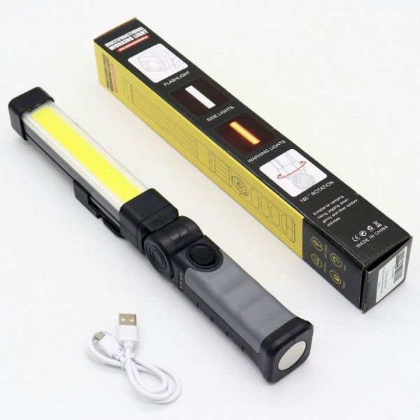 Фонарик поворотный 1500 мАч на аккумуляторе с USB, на магните с крючком Multifunctional Worklight