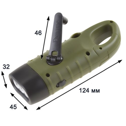 Фонарь Luxury LS-015-3х0.5W, Li-Ion аккум., динамо, солнечная батарея