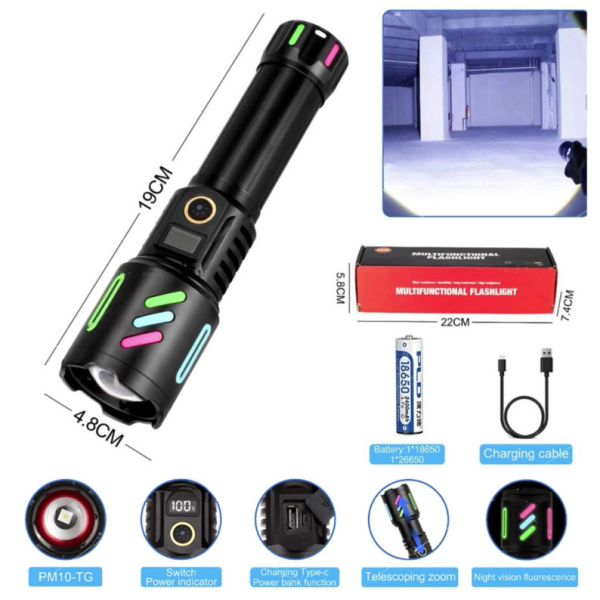 Фонарь ручной NIGHT VISION 1143-WHITE LASER LED PM10-TG
