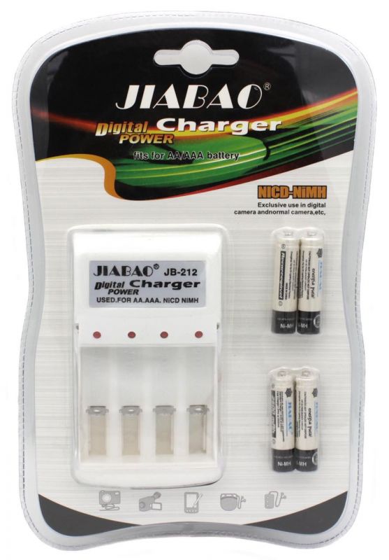 Зарядний пристрій з акумуляторами ААА (4 шт) Jiabao Digital Charger JB-212