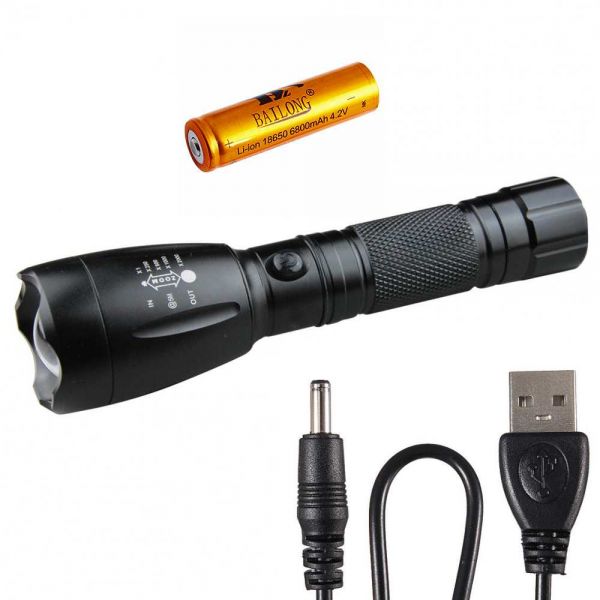 Фонарик тактический Bailong BL-1892-T6 USB V2