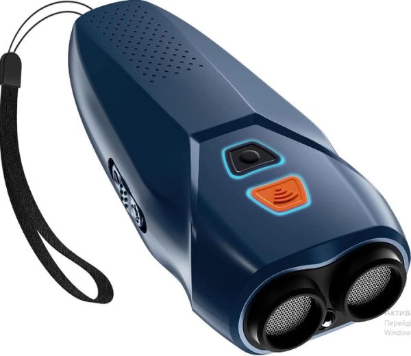 Профессиональный ультразвуковой отпугиватель собак 3в1 с фонариком Ultrasonic PU70 с индикатором зарядки и аккумулятором от USB Blue