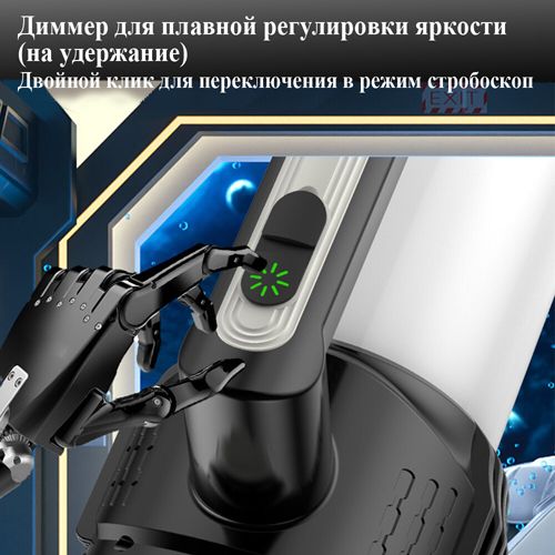 Фонарь кемпинг переносной 22031-XPG+LED(white+yellow), 2x18650