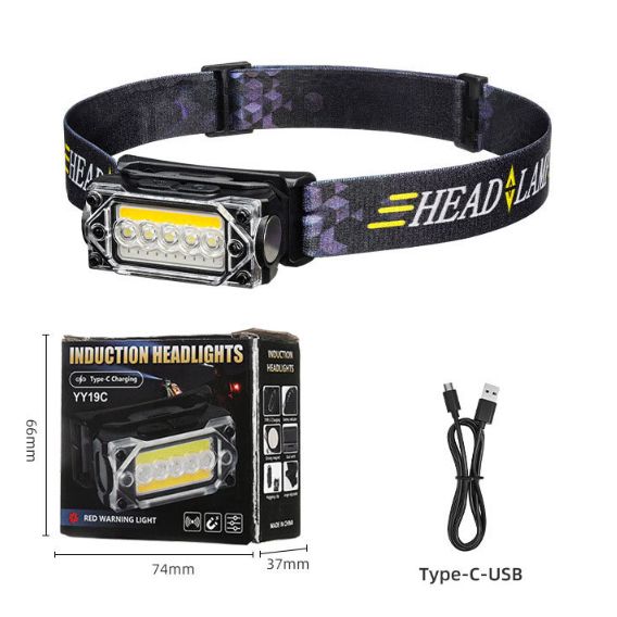 Ліхтар налобний YY-19С-5led+COB(white+yellow+red)