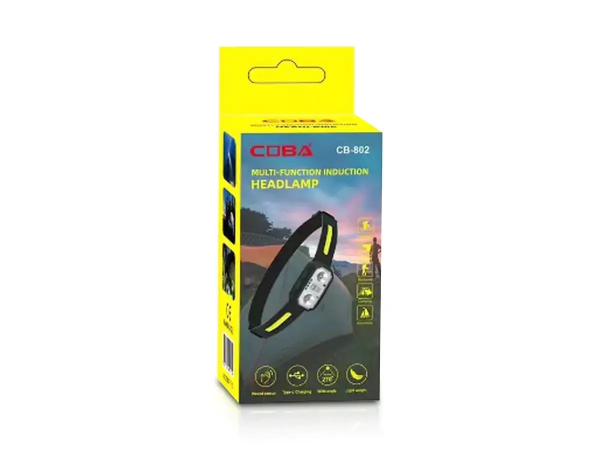 Фонарь налобный Coba CB-802 Type-C датчик движения