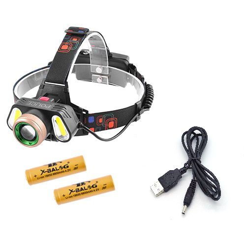 Налобний ліхтарик Police RJ-5300-T6+2COB USB