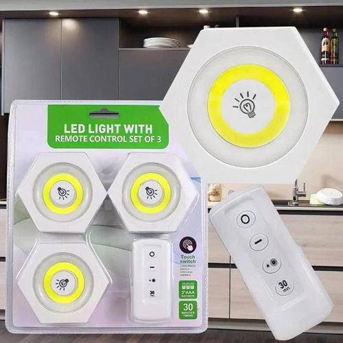 LED підсвічування BL-1010-3+1COB, набір з трьох лам з пультом та таймером, 3xAAA/2xAAA