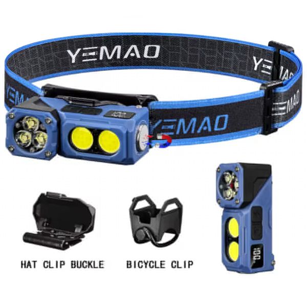 Налобный фонарь YEMAO YM-T615, 500LM, аккумулятор 700 mAh, с красным светом