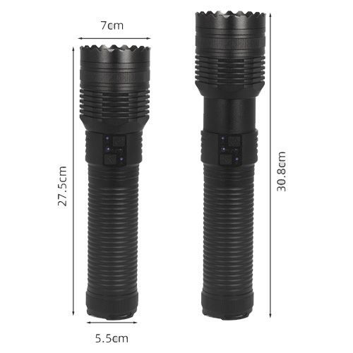 Фонарь ручной X-Balog F808 WHITE LASER LED PM60-TG, 8х18650, power bank, индикация зарядки, ЗУ Type-C, zoom, Box