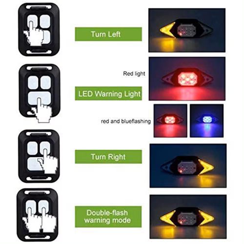 Велофонарь LY-6700 с указанием поворотов (red+yellow+blue)