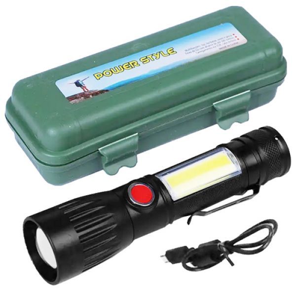 Фонарь BL-645S-XPE+COB, ЗУ mircoUSB, встроенный аккумулятор