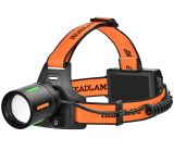 Фонарь налобный FLUORESCENCE BL-T67-TG, 3x18650, 1 режим, ЗУ Type-C, zoom