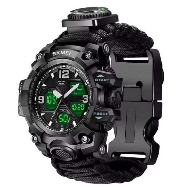Годинник наручний  1155BKBK SKMEI PARACORD, BLACK(10459)