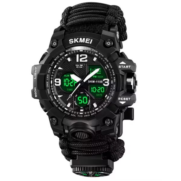 Годинник наручний  1155BKBK SKMEI PARACORD, BLACK(10459)