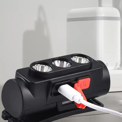 Фонарь налобный PLD-2119B-XPE+2COB(white+red)