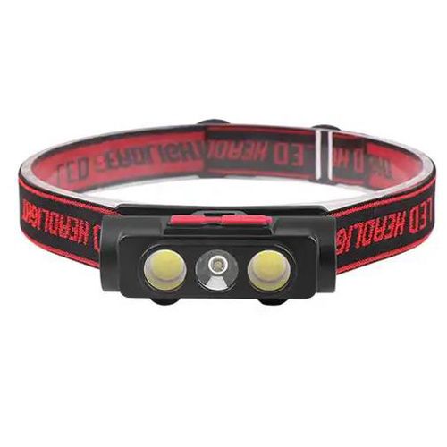 Фонарь налобный PLD-2119B-XPE+2COB(white+red)