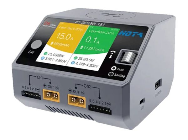 Зарядний пристрій HOTA D6 Pro Dual 325W 15A 1-6S LiPo AC/DC