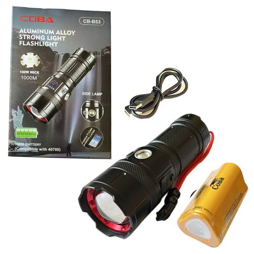 Фонарь CB-B53-TG, 3х18650, power bank, индикация заряда, ЗУ Type-C