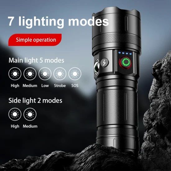Фонарь CB-B53-TG, 3х18650, power bank, индикация заряда, ЗУ Type-C