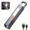 Ліхтар 81002-XPE+7SMD, Li-Ion акум, Super Bright, Telescoping zoom, Strong power, З/У Type-C, карабін-кемпінг