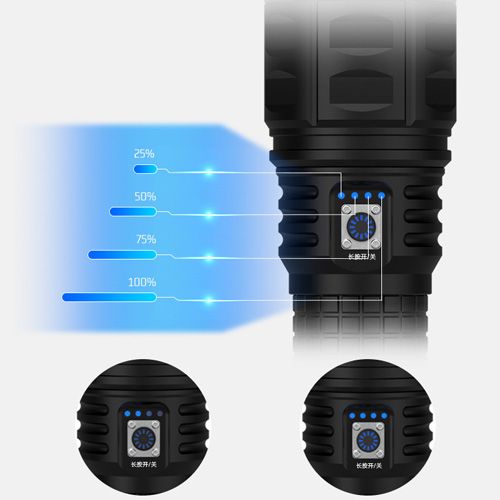 Фонарь AK138 WHITE LASER LED PM60-TG, 4х18650, power bank, , индикация заряда, ЗУ Type-C, zoom