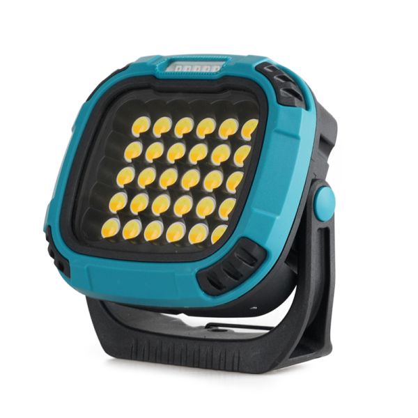 Фонарь кемпинговый W893-1-30COB (White+Yellow) + 5SMD (Red), Power Bank, 2×18650, Type-C, магнит, крюк