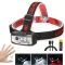 Ліхтарик налобний  XBL 910A-XPE+12SMD(white+red), Motion Sensor, 1x18650, індекатор зарядки, зарядка Type-C