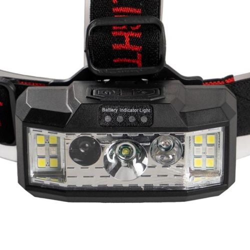 Ліхтарик налобний  XBL 910A-XPE+12SMD(white+red), Motion Sensor, 1x18650, індекатор зарядки, зарядка Type-C