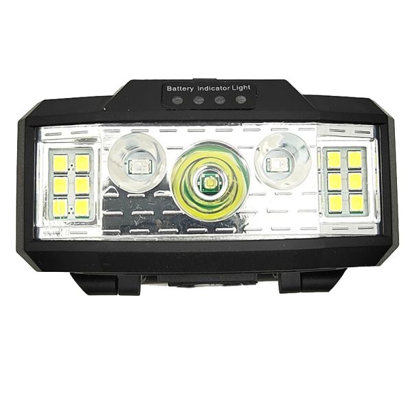 Ліхтарик налобний  XBL 910A-XPE+12SMD(white+red), Motion Sensor, 1x18650, індекатор зарядки, зарядка Type-C