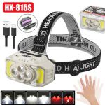 Фонарь налобный HX-815S-4XPE+2COB(white+red)