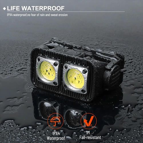 Фонарь налобный K372-2COB(white+red), Motion Sensor, Li-Ion аккум., индикация заряда, ЗУ Type-C