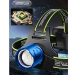 Фонарь налобный PLD-A28-PM10-TG, 6000Lux, 2x18650, power bank, IPX 7, индикация заряда, ЗУ Type-C, zoom