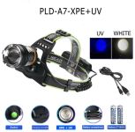 Фонарь налобный PLD-A7-XPE+UV