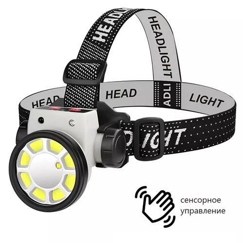 Ліхтар налобний PLD-LY004-XPE+COB, Motion Sensor, Li-Ion акумулятор, індикація заряду, магніт, ЗУ Type-C