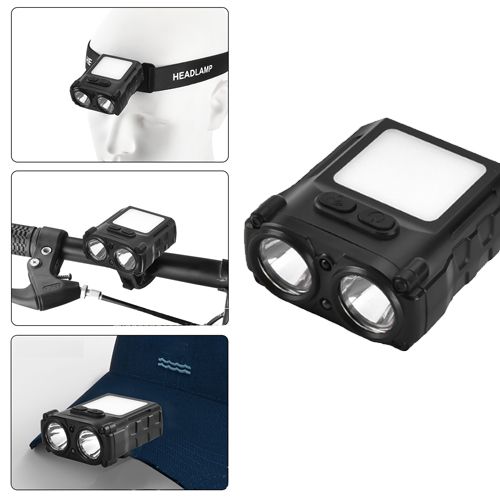 Фонарь налобный SH-T808-2XPE+20SMD(white+red), Motion Sensor, Li-Ion аккум., ЗУ Type-C