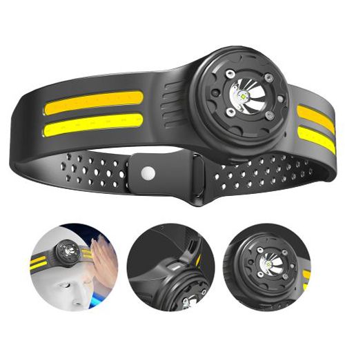 Ліхтар налобний T134-XPE+4COB (white+yellow+red), Motion Sensor, IPX4, Li-Ion акумулятор