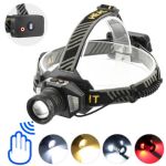 Фонарь налобный T503A-2TG(white+yellow)+SMD(white+red), Motion Sensor