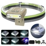 Фонарь налобный W6129-XPE+COB(RGB), Motion Sensor, Li-Ion аккум., индикация заряда, клипса, ЗУ Type-C, чехол