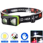 Фонарь налобный W-18-XPG+6SMD(white+red), Motion Sensor