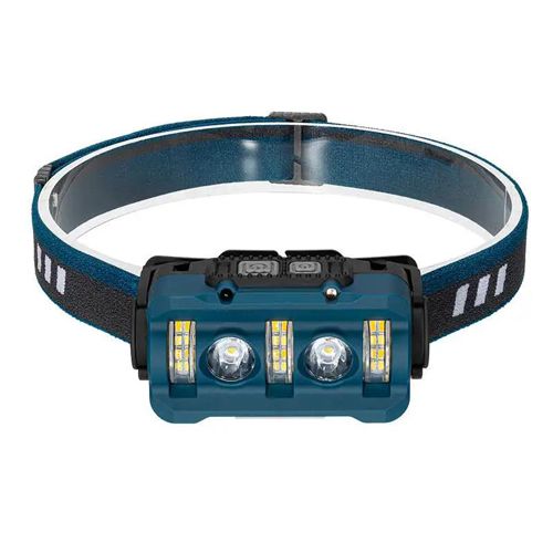 Фонарь налобный W-6112A-2XPE+12SMD+6SMD(white+red), Motion Sensor, Li-Ion аккум., индикация заряда, ЗУ Type-C, Box