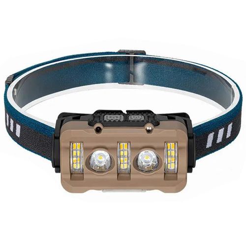 Фонарь налобный W-6112A-2XPE+12SMD+6SMD(white+red), Motion Sensor, Li-Ion аккум., индикация заряда, ЗУ Type-C, Box
