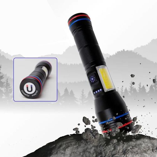 Фонарь ручной PLD-231 WHITE LASER LED PM10-TG+COB(white+red), 1х26650, power bank, индикатор зарядки, ЗУ Type-C 