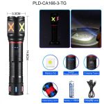 Фонарь PLD CA166-3 PM10-TG, 1х18650, индикация заряда, ЗУ Type-C, zoom