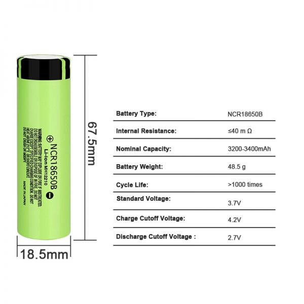  Аккумулятор Liitokala NCR18650B 3400mA