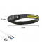 Ліхтар на чоло BL-W689-LM+2COB (white+yellow), Sensor, Li-Ion аккум., Type-C