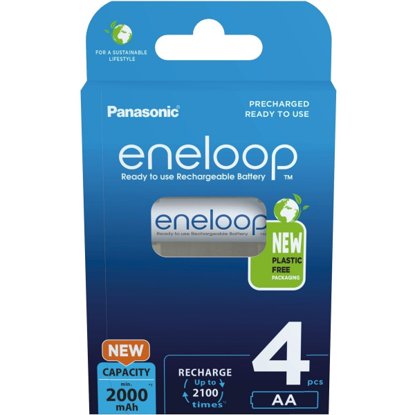 Аккумулятор Panasonic Eneloop AA 2000 мАч Ni-MH 4 шт (BK-3MCDE/4BE) оригинал