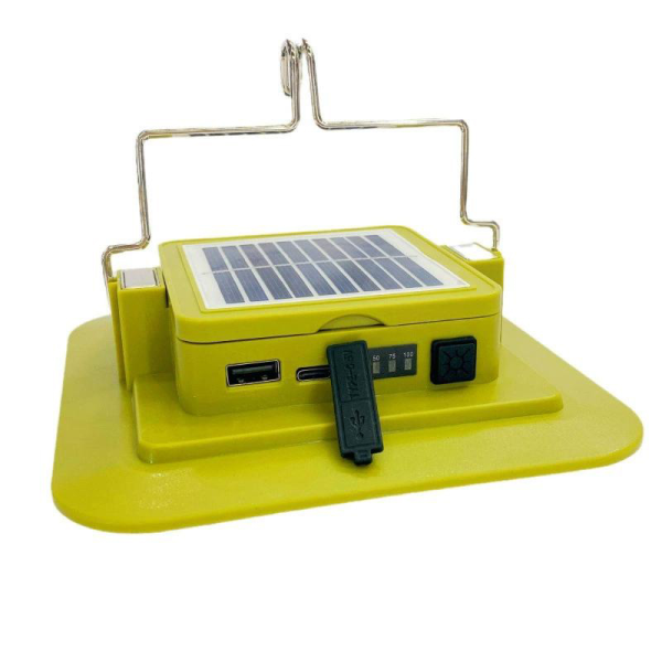 Ліхтар кемпінг 229L-SMD (white+yellow), 3х18650, сон. панель, power bank, Type-C, магніт, гачок