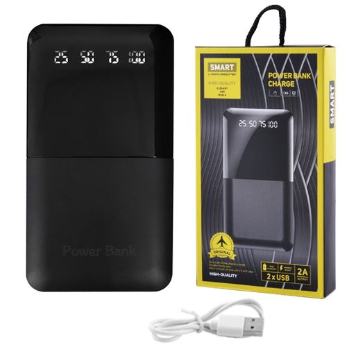Power Bank JS-191 SMART CHARGE 10000mAh 2USB(1A+2A), цифровой дисплей с подсветкой
