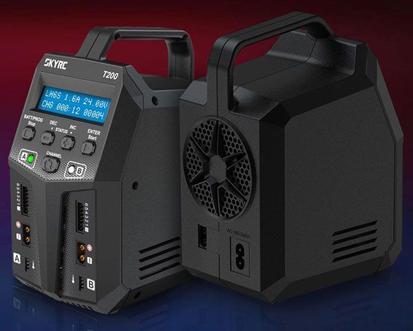 Зарядний пристрій SkyRC T200 двопортовий 200W 12A з БЖ